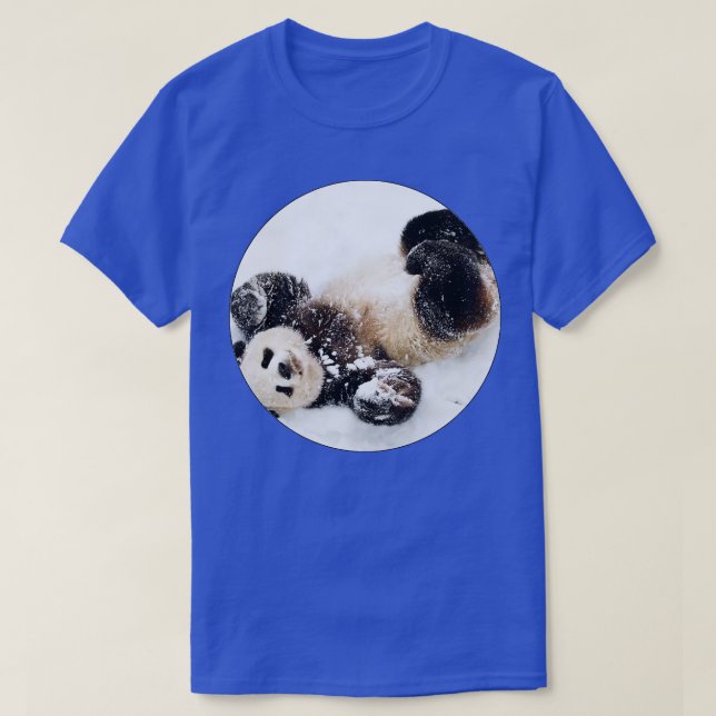 Panda bear laying in the snow Pandorasboxkids T-Shirt (Design Front)