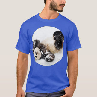 Panda bear laying in the snow Pandorasboxkids T-Shirt