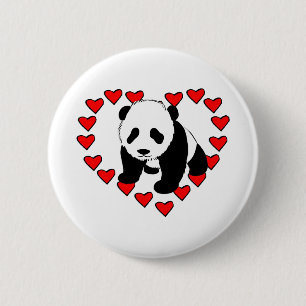 Panda Bear Love 6 Cm Round Badge
