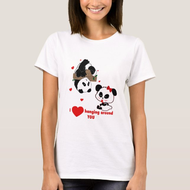 Panda Bear Love Couple - Man to Woman Gift Idea T-Shirt (Front)