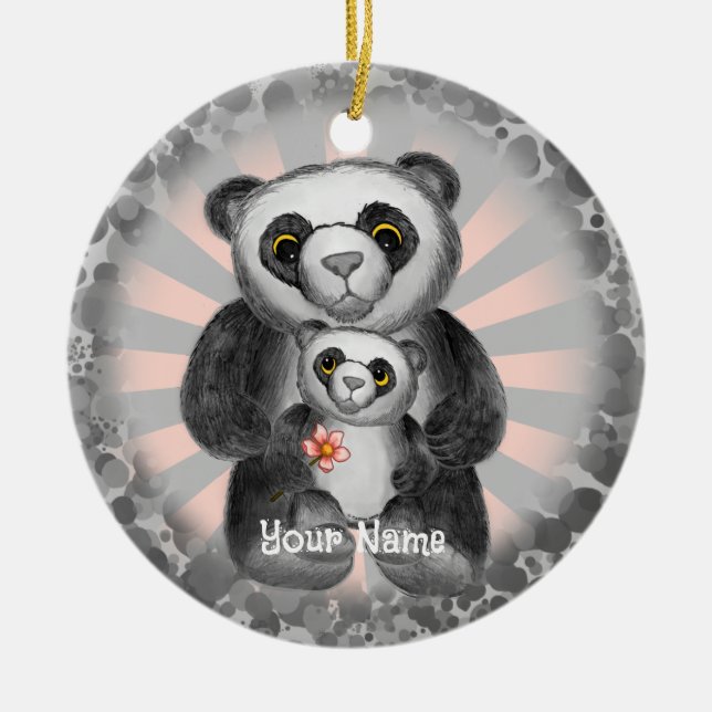 Panda Bear Love ornament (Front)