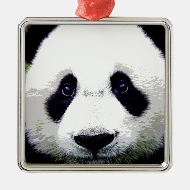 Panda Bear Metal Tree Decoration (Front)