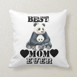 PANDA BEAR MOM AND BABY THROW PILLOW