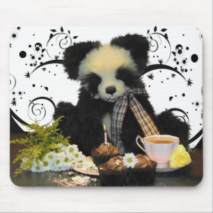 Panda Bear Mousepad Mousemat, With Tea And Cakes