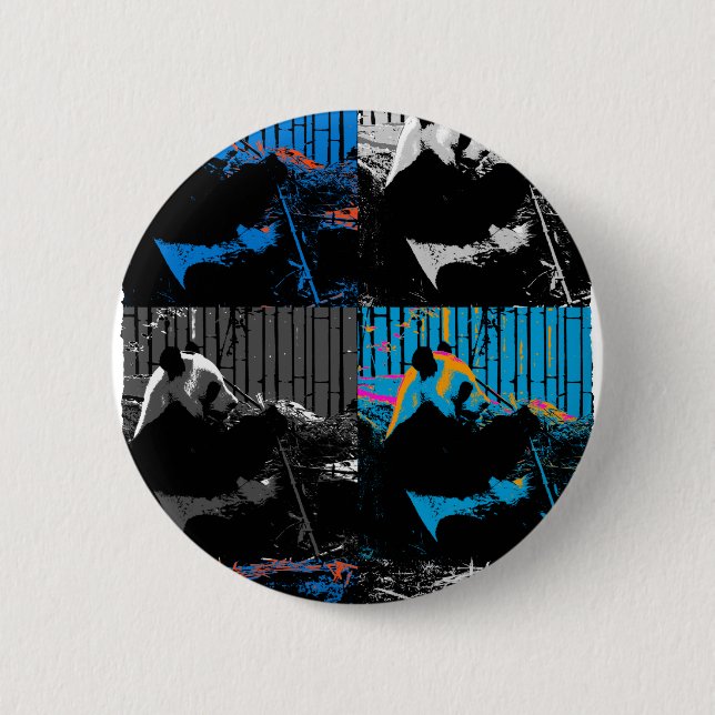 Panda Bear Multi-panel Modern Art Design 6 Cm Round Badge (Front)