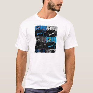 Panda Bear Multi-panel Modern Art Design T-Shirt