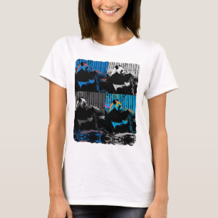 Panda Bear Multi-panel Modern Art Design T-Shirt