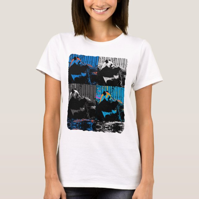 Panda Bear Multi-panel Modern Art Design T-Shirt (Front)
