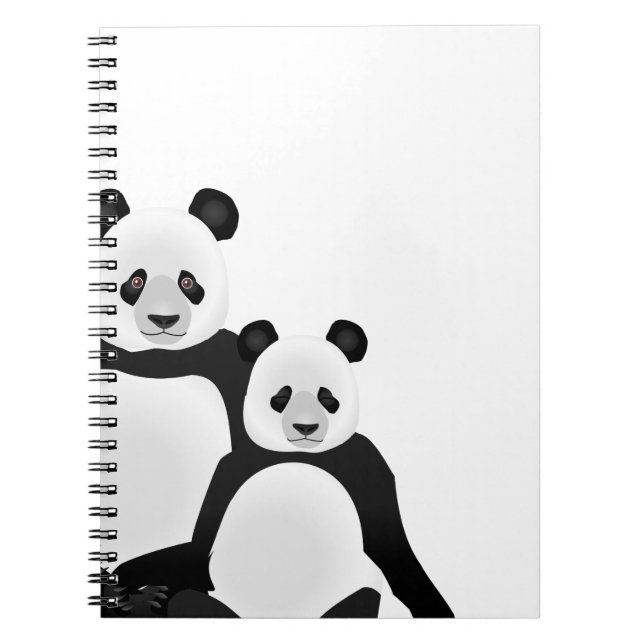 Panda Bear Mum and Cub Notebook (Front)