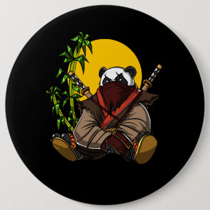 Panda Bear Ninja Samurai Warrior Animal 6 Cm Round Badge