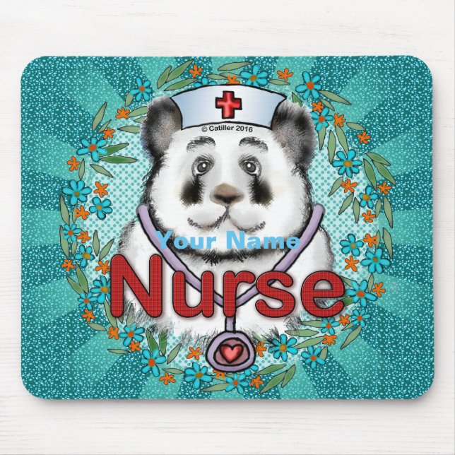Panda Bear Nurse Mouse Pad (Front)