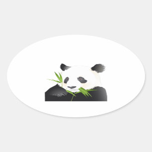Panda Bear Oval Sticker