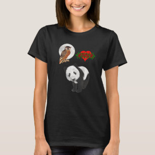 Panda Bear Owl  Wildlife Roses Girl Woman T-Shirt