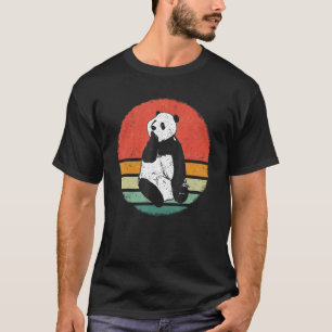 Panda Bear Pandas Animal Retro Sunset T-Shirt