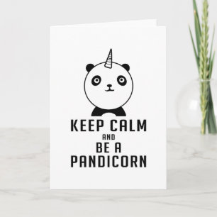 Panda Bear Pandicorn Keep Calm Cute Funny Gift Card