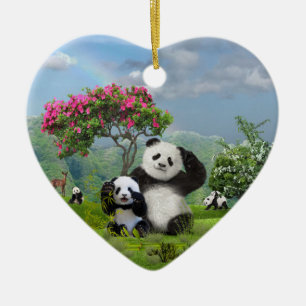 Panda bear Paradise Ceramic Tree Decoration