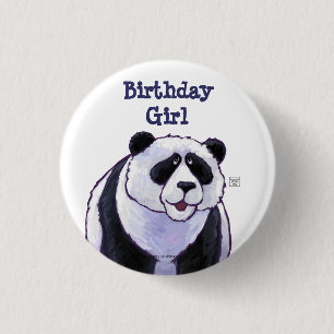 Panda Bear Party Center 3 Cm Round Badge