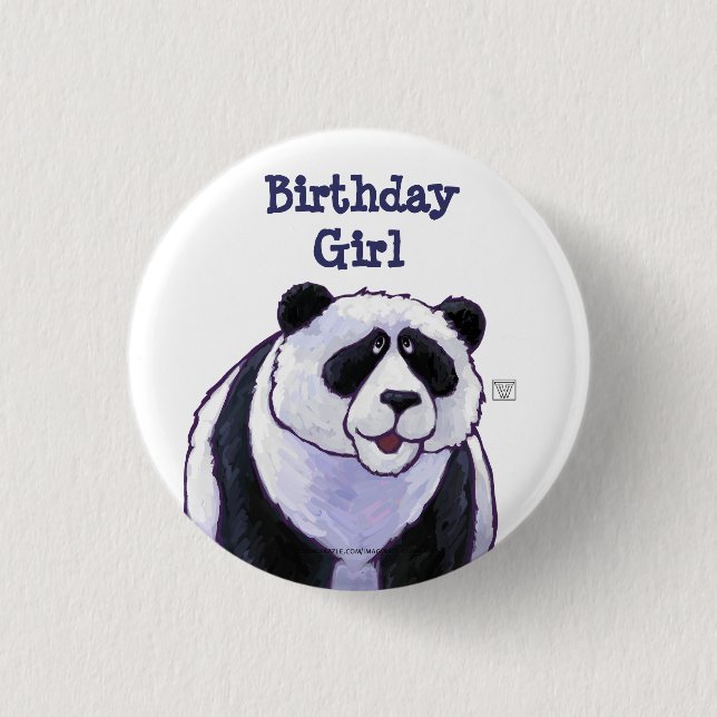 Panda Bear Party Center 3 Cm Round Badge (Front)