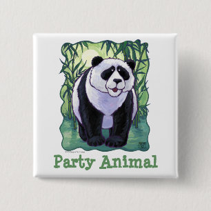 Panda Bear Party Centre 15 Cm Square Badge