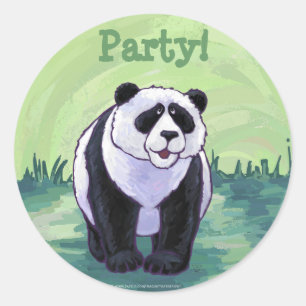 Panda Bear Party Centre Classic Round Sticker