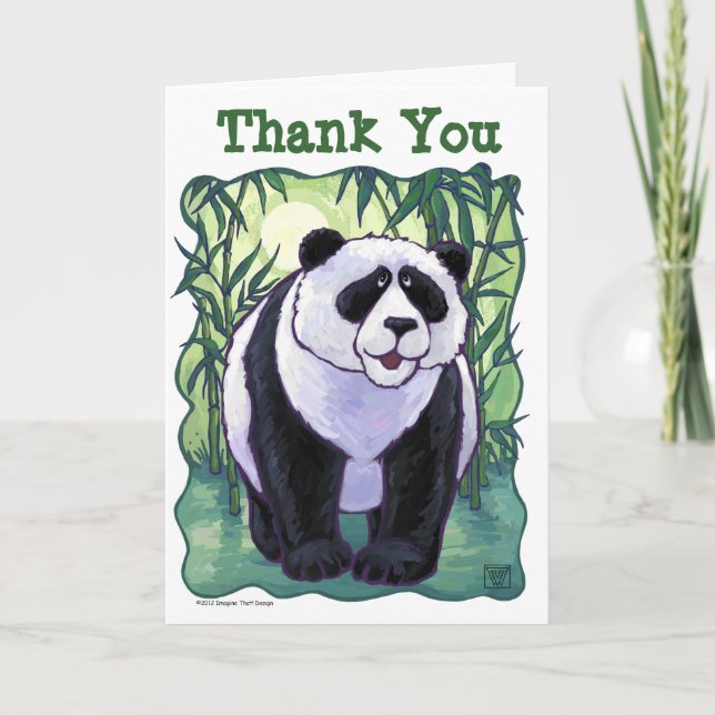 Panda Bear Party Centre Thank You Card (Front)