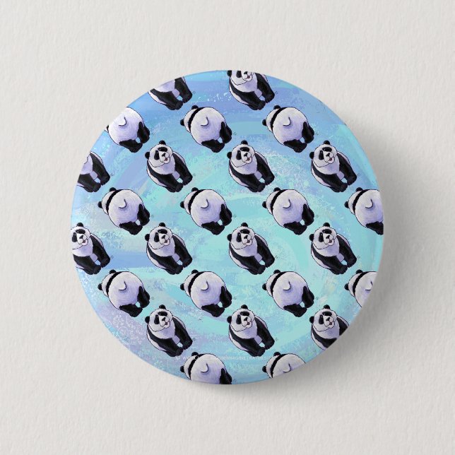 Panda Bear Patterns 6 Cm Round Badge (Front)