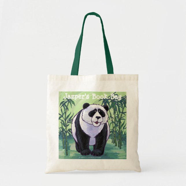Panda Bear Personalised Book Bag (Front)