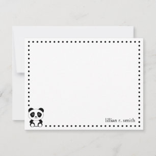 Panda Bear Personalised Note Card