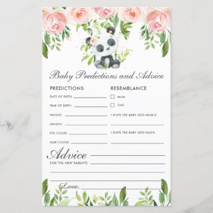 Panda Bear Pink Floral Baby Predictions and Advice