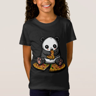 Panda Bear Pizza Lover Funny Animal Kids Girls Boy T-Shirt