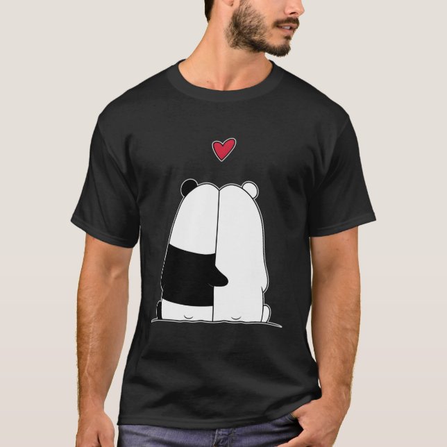 Panda Bear Polar Bear Love Day T-Shirt (Front)