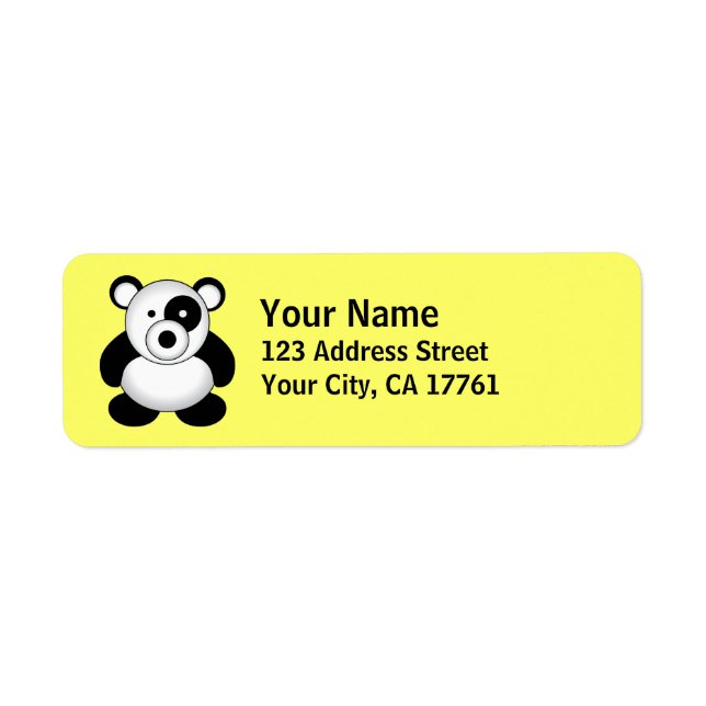 Panda Bear Return Address Labels (Front)