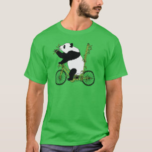 Panda Bear Riding Bamboo Bike T-Shirt