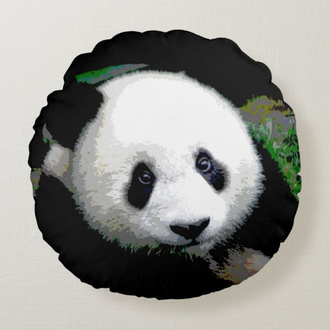 Panda Bear Round Cushion (Front)