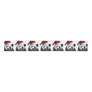 Panda Bear Santa Claus Grosgrain Ribbon