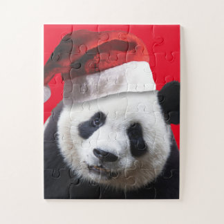 Panda Bear Santa Claus Jigsaw Puzzle