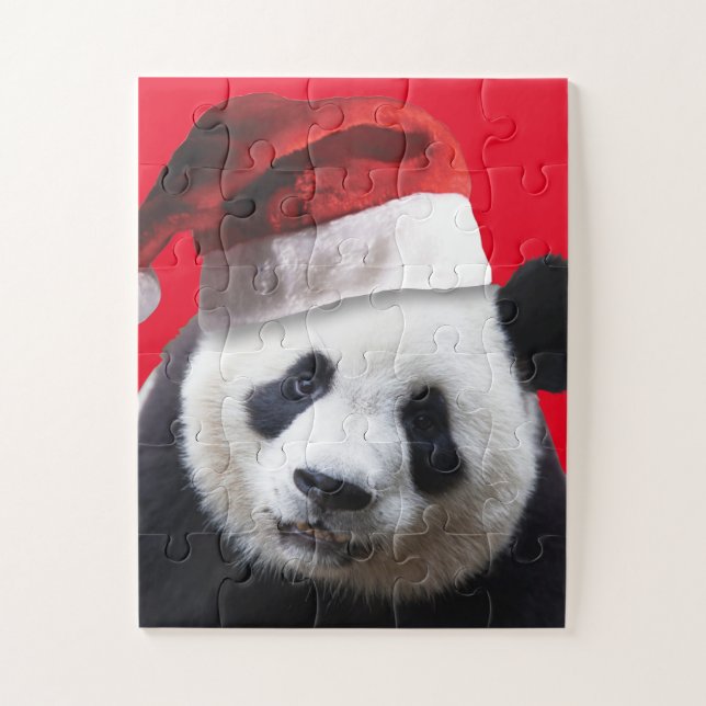Panda Bear Santa Claus Jigsaw Puzzle (Vertical)