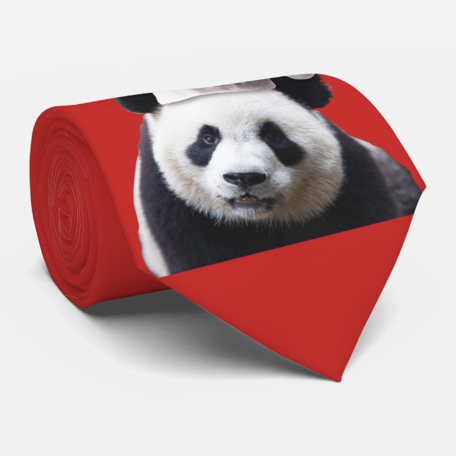 Panda Bear Santa Claus Tie (Rolled)