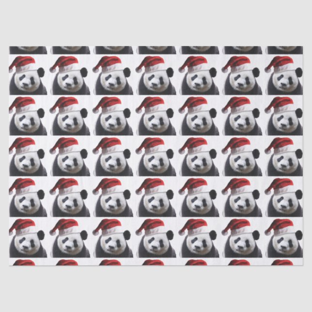 Panda Bear Santa Claus Tissue Paper (Front)