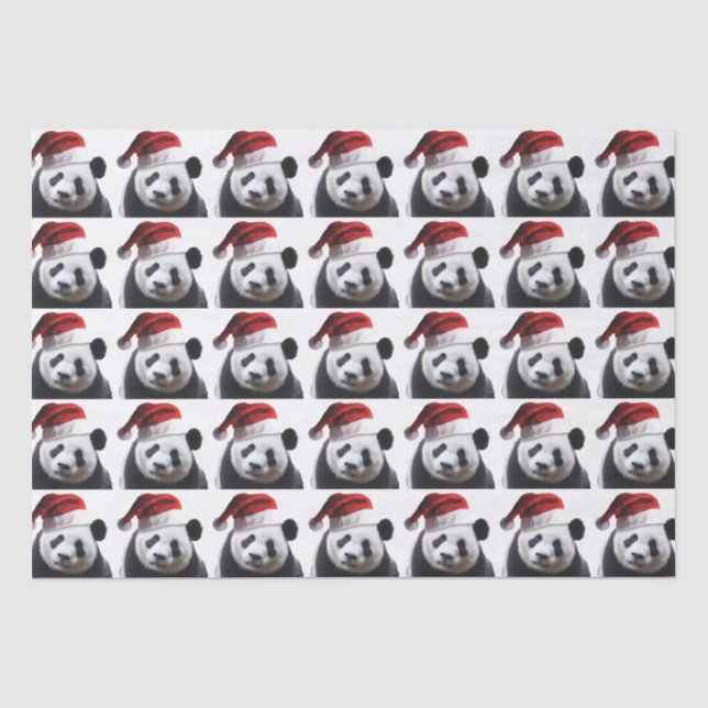 Panda Bear Santa Claus Tissue Paper (Front)