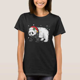 Panda Bear Santa Hat Animal Christmas Pajama T-Shirt
