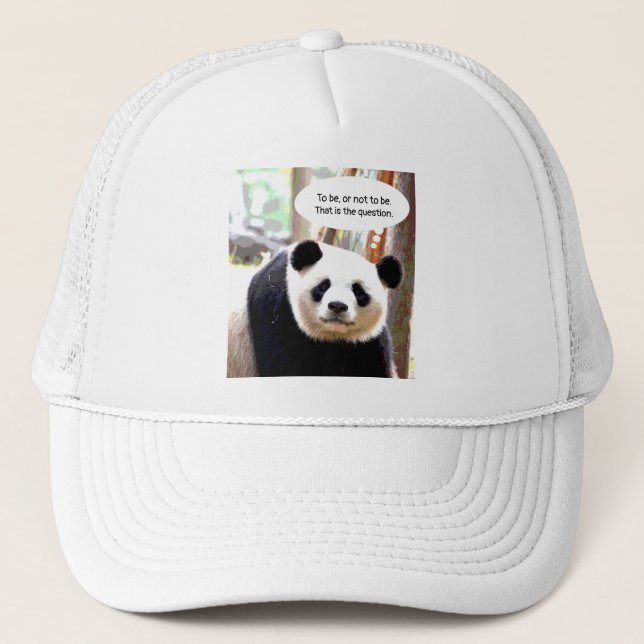 Panda Bear Shakespeare Quote Elegant Modern Trucker Hat (Front)