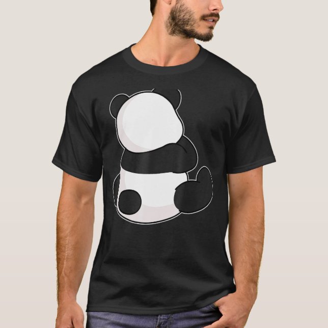 Panda Bear Sitting Back Facing Wildlife T-Shirt (Front)