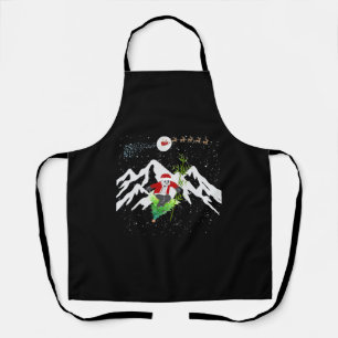 Panda Bear Skiing Christmas Tree Santa Reindeer Apron