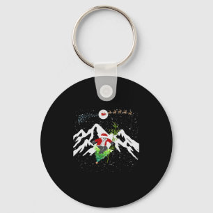 Panda Bear Skiing Christmas Tree Santa Reindeer Key Ring