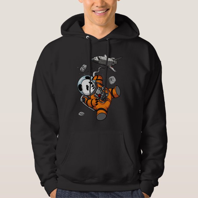 Panda Bear Space Astronaut Funny Animal Hoodie (Front)