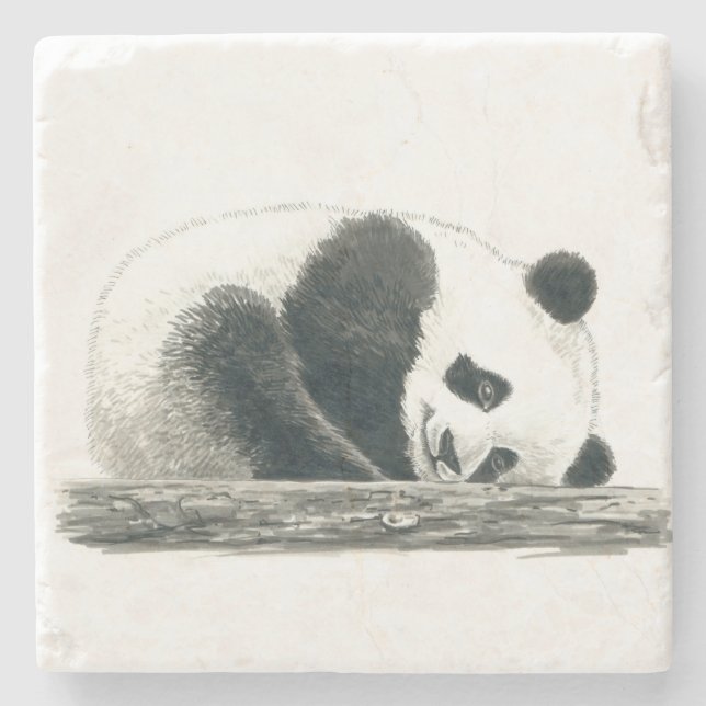 Panda bear stone coaster (Front)
