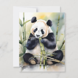 Panda Bear Study D - Watercolors Holiday Card