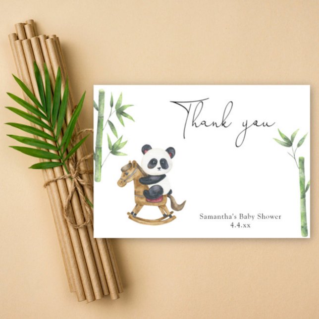 Panda bear thank you baby shower card (Creator Uploaded)