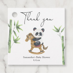 Panda bear thank you baby shower favour tags